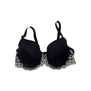 WACOAL Embrace Lace T-Shirt Bra Black Cream Size 36DD Lined Underwire #853191